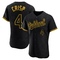 Black Coco Crisp Men's Oakland Athletics Snake Skin City Jersey - Authentic Big Tall