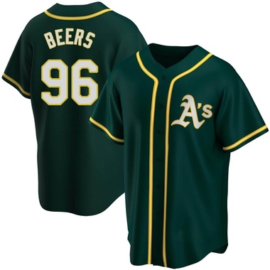 Green Blake Beers Men's Oakland Athletics Alternate Jersey - Replica Big Tall