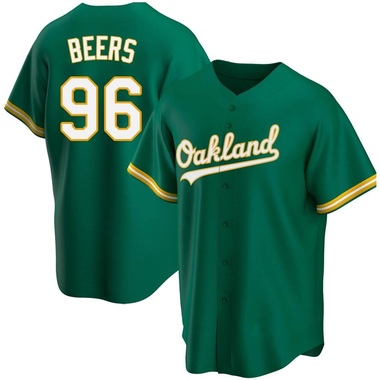 Green Blake Beers Men's Oakland Athletics Kelly Alternate Jersey - Replica Big Tall