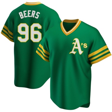 Green Blake Beers Men's Oakland Athletics R Kelly Road Cooperstown Collection Jersey - Replica Big Tall