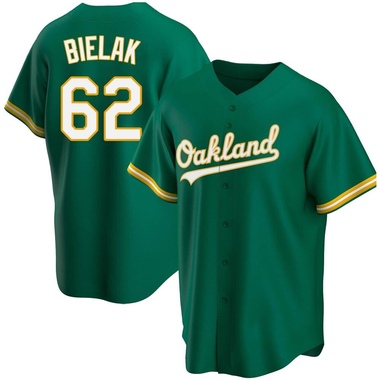 Green Brandon Bielak Men's Oakland Athletics Kelly Alternate Jersey - Replica Big Tall