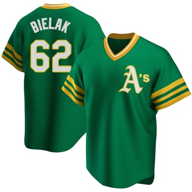 Green Brandon Bielak Men's Oakland Athletics R Kelly Road Cooperstown Collection Jersey - Replica Big Tall