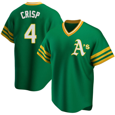 Green Coco Crisp Men's Oakland Athletics R Kelly Road Cooperstown Collection Jersey - Replica Big Tall