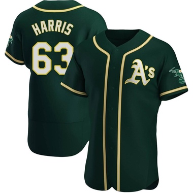 Green Hogan Harris Men's Oakland Athletics Alternate Jersey - Authentic Big Tall