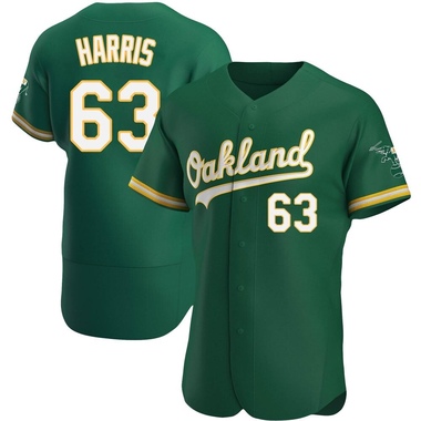 Green Hogan Harris Men's Oakland Athletics Kelly Alternate Jersey - Authentic Big Tall