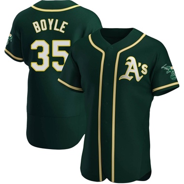 Green Joe Boyle Men's Oakland Athletics Alternate Jersey - Authentic Big Tall