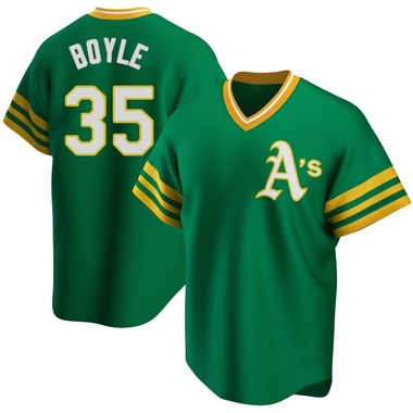 Green Joe Boyle Men's Oakland Athletics R Kelly Road Cooperstown Collection Jersey - Replica Big Tall