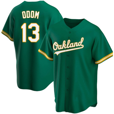 Green John Odom Men's Oakland Athletics Kelly Alternate Jersey - Replica Big Tall