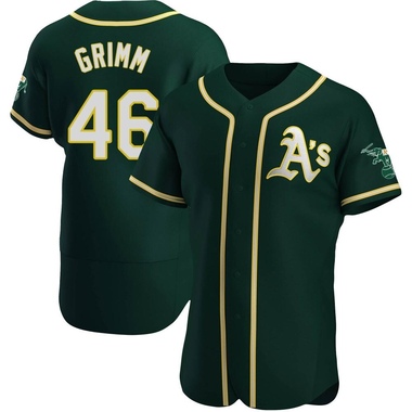 Green Justin Grimm Men's Oakland Athletics Alternate Jersey - Authentic Big Tall