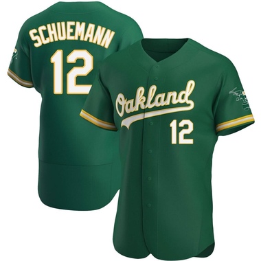 Green Max Schuemann Men's Oakland Athletics Kelly Alternate Jersey - Authentic Big Tall