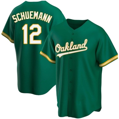 Green Max Schuemann Men's Oakland Athletics Kelly Alternate Jersey - Replica Big Tall