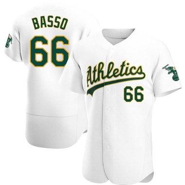 White Brady Basso Men's Oakland Athletics Home Jersey - Authentic Big Tall