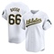 White Brady Basso Men's Oakland Athletics Home Jersey - Limited Big Tall