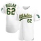 White Brandon Bielak Men's Oakland Athletics Home Jersey - Authentic Big Tall