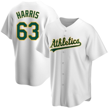 White Hogan Harris Men's Oakland Athletics Home Jersey - Replica Big Tall