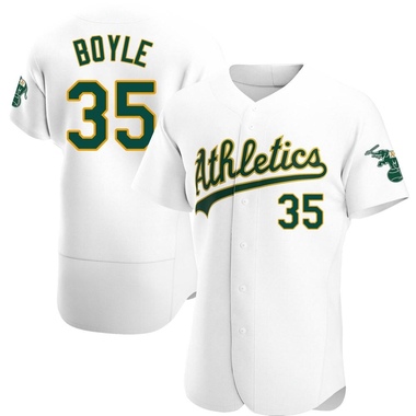 White Joe Boyle Men's Oakland Athletics Home Jersey - Authentic Big Tall