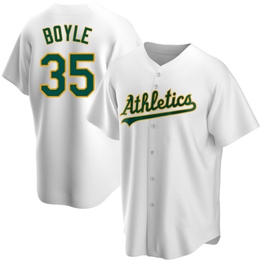 White Joe Boyle Men's Oakland Athletics Home Jersey - Replica Big Tall