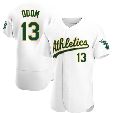 White John Odom Men's Oakland Athletics Home Jersey - Authentic Big Tall