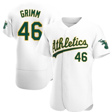 White Justin Grimm Men's Oakland Athletics Home Jersey - Authentic Big Tall