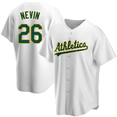 White Tyler Nevin Men's Oakland Athletics Home Jersey - Replica Big Tall